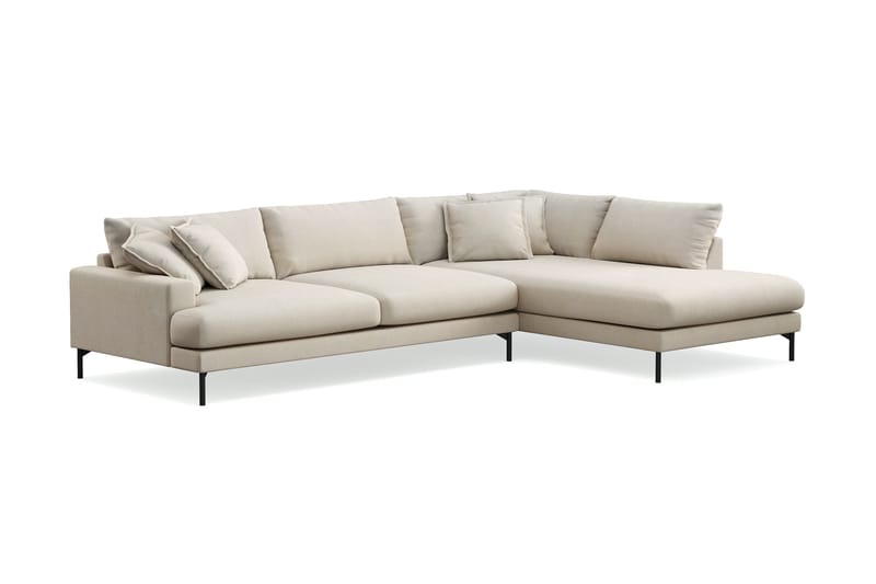 Menard Premium 5-sits Högervänd L-formad Djup Schäslongsoffa i Tyg - Beige - Möbler - Vardagsrum - Soffor - Divansoffa & schäslong