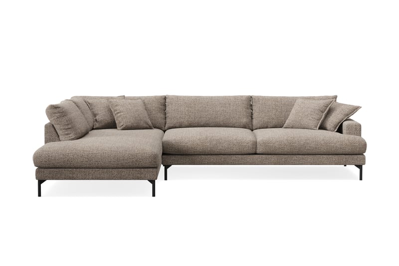 Menard Premium 5-sits Vänstervänd L-formad Djup Schäslongsoffa i Chenille - Brun - Möbler - Vardagsrum - Soffor - Divansoffa & schäslong