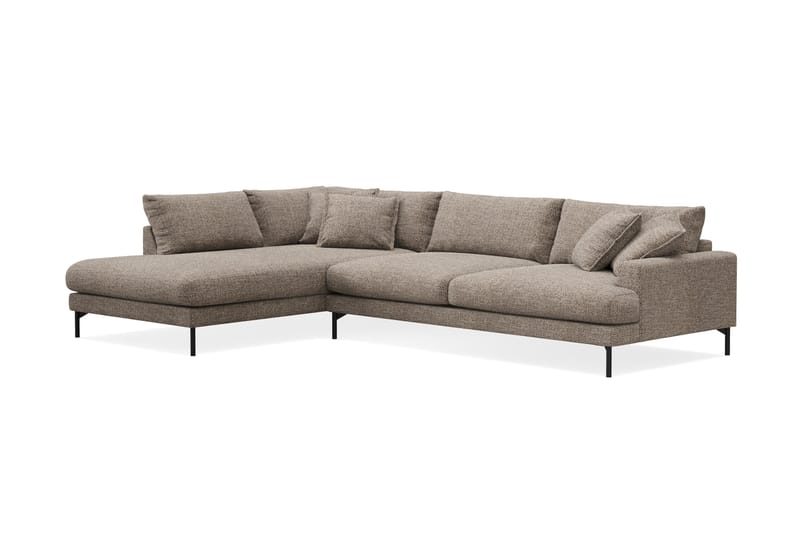 Menard Premium 5-sits Vänstervänd L-formad Djup Schäslongsoffa i Chenille - Brun - Möbler - Vardagsrum - Soffor - Divansoffa & schäslong