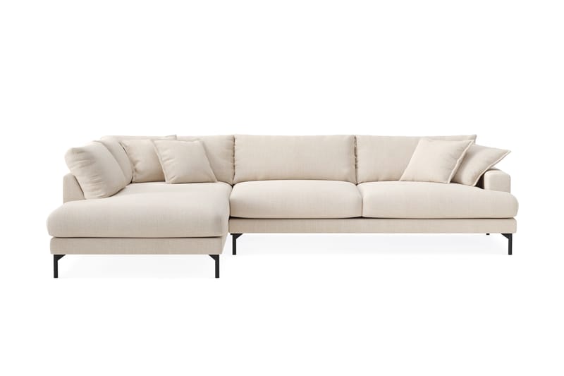 Menard Premium 5-sits Vänstervänd L-formad Djup Schäslongsoffa i Chenille - Ljusbeige - Möbler - Vardagsrum - Soffor - Divansoffa & schäslong