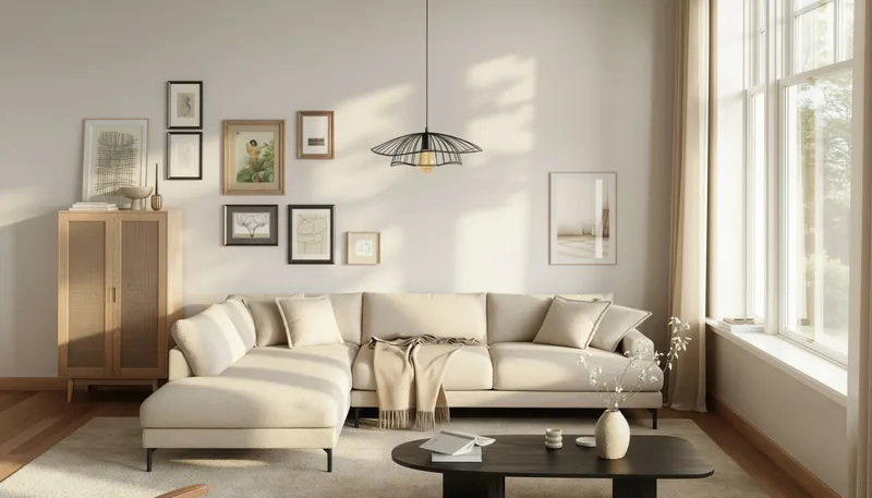 Menard Premium 5-sits Vänstervänd L-formad Djup Schäslongsoffa i Chenille - Ljusbeige - Möbler - Vardagsrum - Soffor - Divansoffa & schäslong