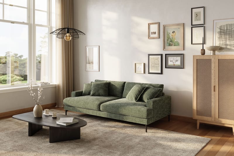 Menard Premium 4-sits Djup Soffa i Chenille - Grön - Möbler - Vardagsrum - Soffor - 4-sits soffor