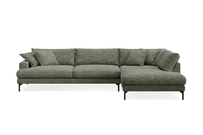 Menard Premium 5-sits Högervänd L-formad Djup Schäslongsoffa i Chenille - Grön - Möbler - Vardagsrum - Soffor - Divansoffa & schäslong