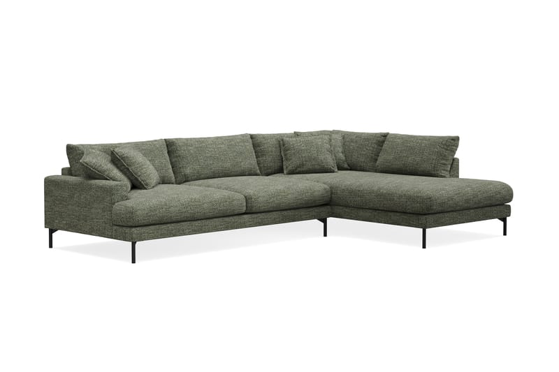 Menard Premium 5-sits Högervänd L-formad Djup Schäslongsoffa i Chenille - Grön - Möbler - Vardagsrum - Soffor - Divansoffa & schäslong