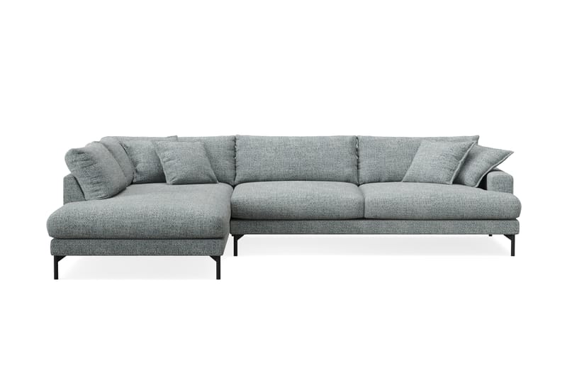 Menard Premium 5-sits Vänstervänd L-formad Djup Schäslongsoffa i Chenille - Grå/Blå - Möbler - Vardagsrum - Soffor - Divansoffa & schäslong