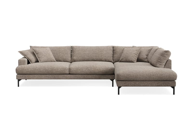 Menard Premium 5-sits Högervänd L-formad Djup Schäslongsoffa i Chenille - Brun - Möbler - Vardagsrum - Soffor - Divansoffa & schäslong