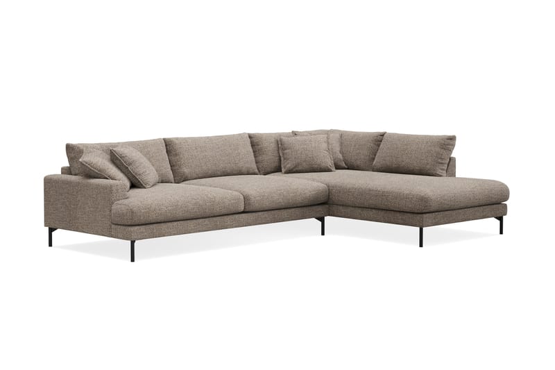 Menard Premium 5-sits Högervänd L-formad Djup Schäslongsoffa i Chenille - Brun - Möbler - Vardagsrum - Soffor - Divansoffa & schäslong