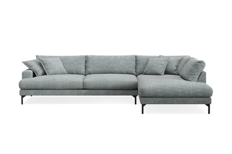 Menard Premium 5-sits Högervänd L-formad Djup Schäslongsoffa i Chenille - Grå/Blå - Möbler - Vardagsrum - Soffor - Divansoffa & schäslong