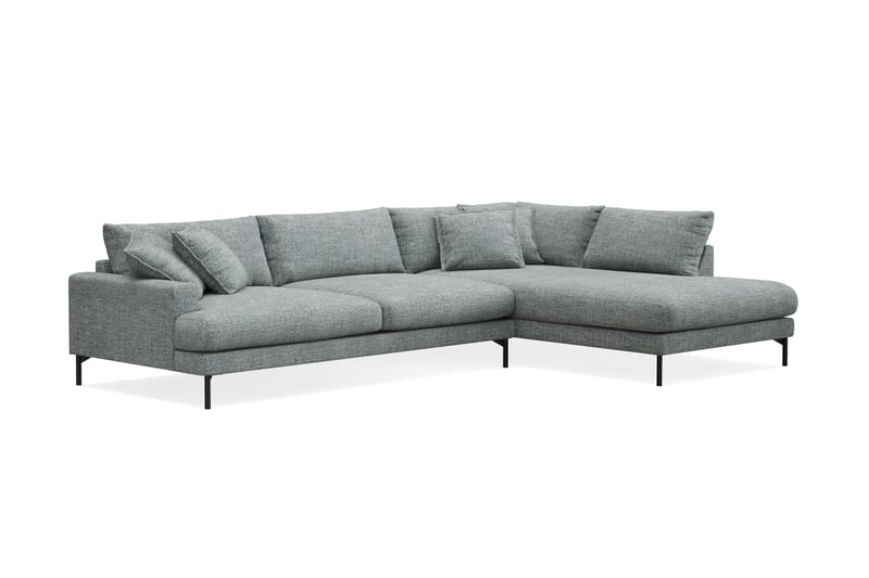 Menard Premium 5-sits Högervänd L-formad Djup Schäslongsoffa i Chenille - Grå/Blå - Möbler - Vardagsrum - Soffor - Divansoffa & schäslong