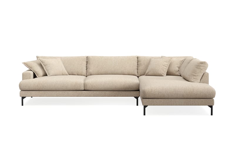 Menard Premium 5-sits Högervänd L-formad Djup Schäslongsoffa i Chenille - Beige - Möbler - Vardagsrum - Soffor - Divansoffa & schäslong