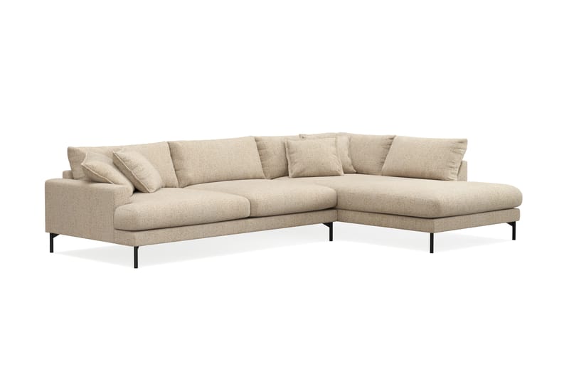 Menard Premium 5-sits Högervänd L-formad Djup Schäslongsoffa i Chenille - Beige - Möbler - Vardagsrum - Soffor - Divansoffa & schäslong