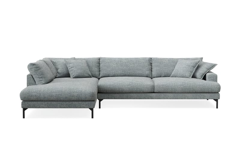 Menard Premium 5-sits Vänstervänd L-formad Djup Schäslongsoffa i Chenille - Grå/Blå - Möbler - Vardagsrum - Soffor - Divansoffa & schäslong