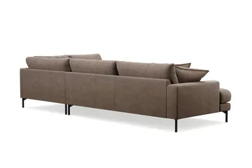 Menard Premium 5-sits Högervänd L-formad Djup Schäslongsoffa i Tyg - Brun - Möbler - Vardagsrum - Soffor - Divansoffa & schäslong