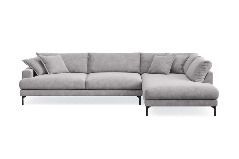 Menard Premium 5-sits Högervänd L-formad Djup Schäslongsoffa i Chenille, Grå