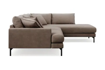 Menard Premium 5-sits Högervänd L-formad Djup Schäslongsoffa i Tyg - Brun - Möbler - Vardagsrum - Soffor - Divansoffa & schäslong