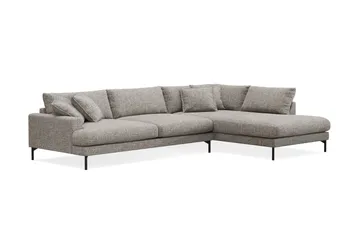 Menard Premium 5-sits Högervänd L-formad Djup Schäslongsoffa i Chenille - Grå - Möbler - Vardagsrum - Soffor - Divansoffa & schäslong