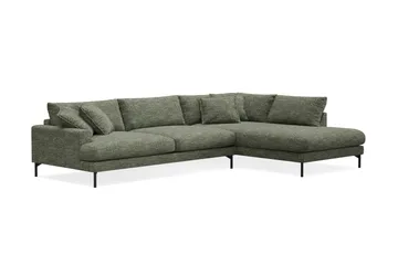 Menard Premium 5-sits Högervänd L-formad Djup Schäslongsoffa i Chenille - Grön - Möbler - Vardagsrum - Soffor - Divansoffa & schäslong