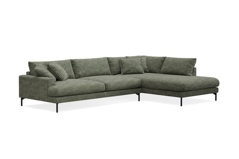 Menard Premium 5-sits Högervänd L-formad Djup Schäslongsoffa i Chenille - Grön - Möbler - Vardagsrum - Soffor - Divansoffa & schäslong