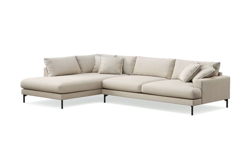 Menard Premium 5-sits Vänstervänd L-formad Djup Schäslongsoffa i Tyg - Beige - Möbler - Vardagsrum - Soffor - Divansoffa & schäslong