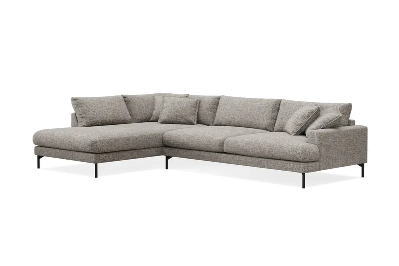 Menard Premium 5-sits Vänstervänd L-formad Djup Schäslongsoffa i Chenille - Grå - Möbler - Vardagsrum - Soffor - Divansoffa & schäslong