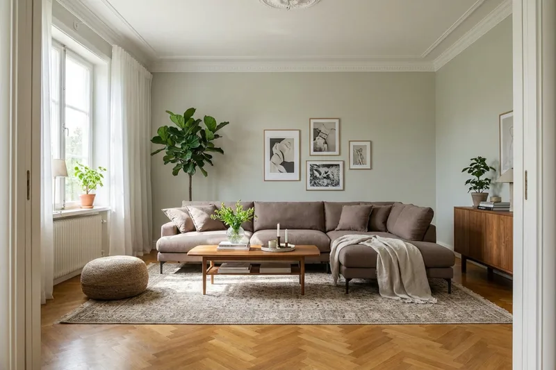 Menard Premium 5-sits Högervänd L-formad Djup Schäslongsoffa i Tyg - Brun - Möbler - Vardagsrum - Soffor - Divansoffa & schäslong