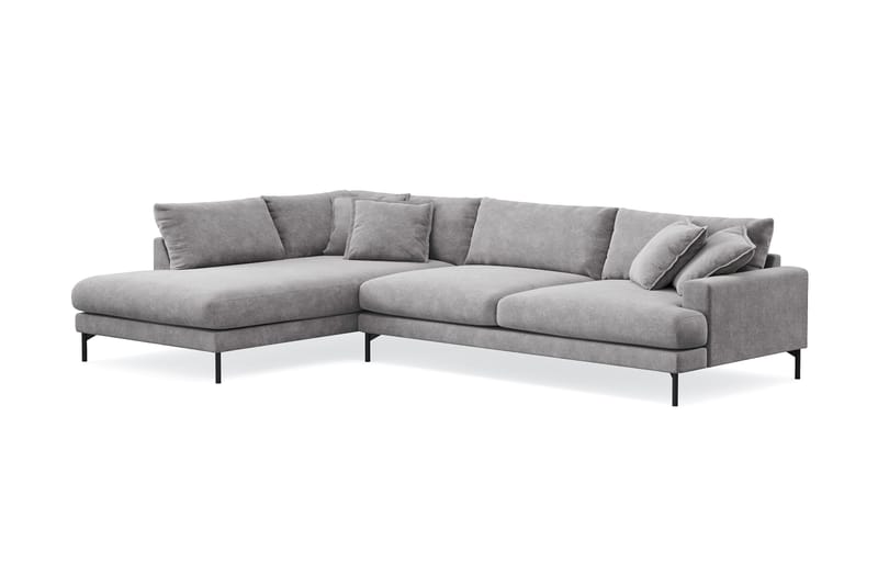 Menard Premium 5-sits Vänsterv änd L-formad Djup Schäslongsoffa i Chenille - Grå - Möbler - Vardagsrum - Soffor - Divansoffa & schäslong