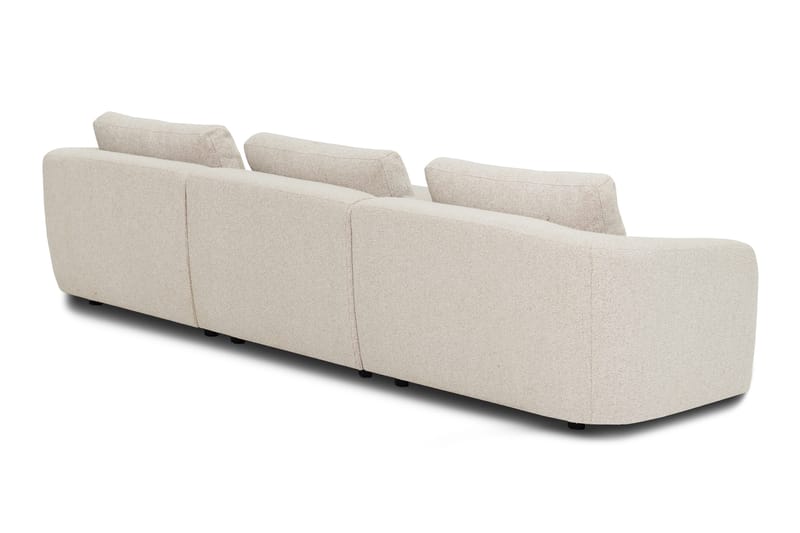 Milano 5-sits Rundad Högervänd L-soffa med Låg Rygg i Beige Boucle - Möbler - Vardagsrum - Soffor - Divansoffa & schäslong