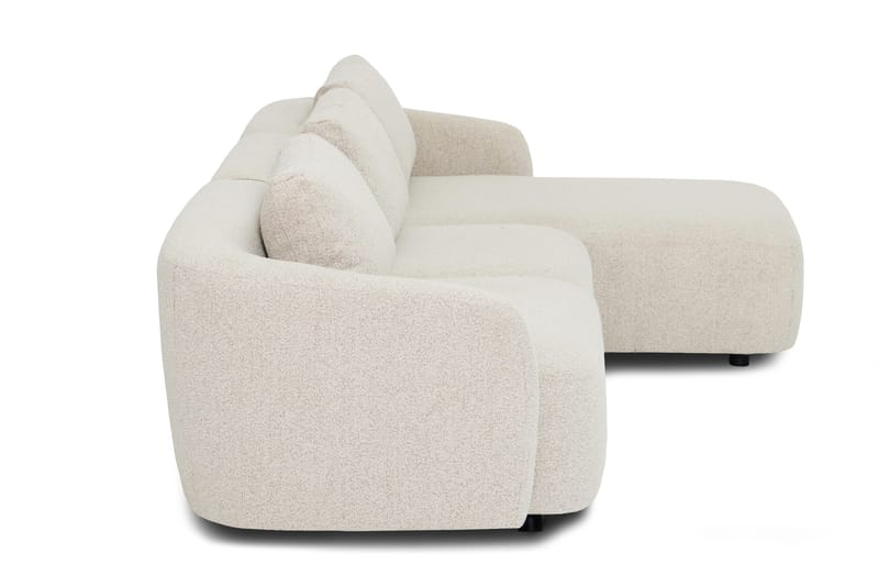 Milano 5-sits Rundad Högervänd L-soffa med Låg Rygg i Beige Boucle - Möbler - Vardagsrum - Soffor - Divansoffa & schäslong
