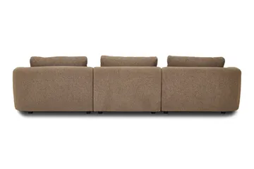Milano 5-sits Rundad Högervänd L-soffa med Låg Rygg i Brun Boucle - Brun - Möbler - Vardagsrum - Soffor - Divansoffa & schäslong
