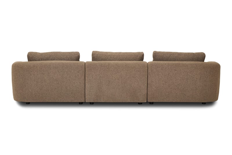 Milano 5-sits Rundad Högervänd L-soffa med Låg Rygg i Brun Boucle - Möbler - Vardagsrum - Soffor - Divansoffa & schäslong