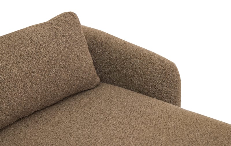 Milano 5-sits Rundad Högervänd L-soffa med Låg Rygg i Brun Boucle - Möbler - Vardagsrum - Soffor - Divansoffa & schäslong