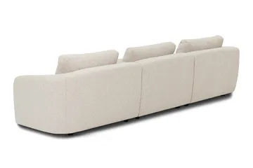 Milano 5-sits Rundad Vänstervänd L-soffa med Låg Rygg i Beige Boucle - Beige - Möbler - Vardagsrum - Soffor - Divansoffa & schäslong