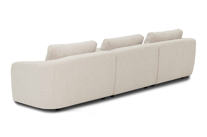 Milano 5-sits Rundad Vänstervänd L-soffa med Låg Rygg i Beige Boucle - Beige - Möbler - Vardagsrum - Soffor - Divansoffa & schäslong