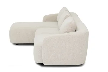 Milano 5-sits Rundad Vänstervänd L-soffa med Låg Rygg i Beige Boucle - Beige - Möbler - Vardagsrum - Soffor - Divansoffa & schäslong