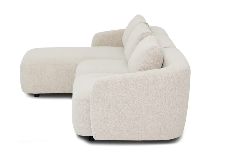 Milano 5-sits Rundad Vänstervänd L-soffa med Låg Rygg i Beige Boucle - Beige - Möbler - Vardagsrum - Soffor - Divansoffa & schäslong
