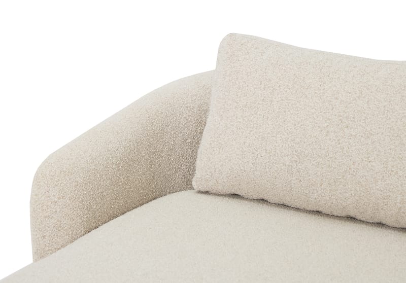 Milano 5-sits Rundad Vänstervänd L-soffa med Låg Rygg i Beige Boucle - Beige - Möbler - Vardagsrum - Soffor - Divansoffa & schäslong