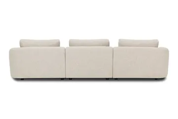 Milano 5-sits Rundad Vänstervänd L-soffa med Låg Rygg i Beige Boucle - Beige - Möbler - Vardagsrum - Soffor - Divansoffa & schäslong