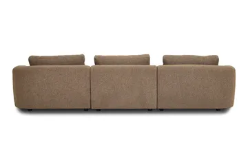 Milano 5-sits Rundad Vänstervänd L-soffa med Låg Rygg i Brun Boucle - Brun - Möbler - Vardagsrum - Soffor - Divansoffa & schäslong