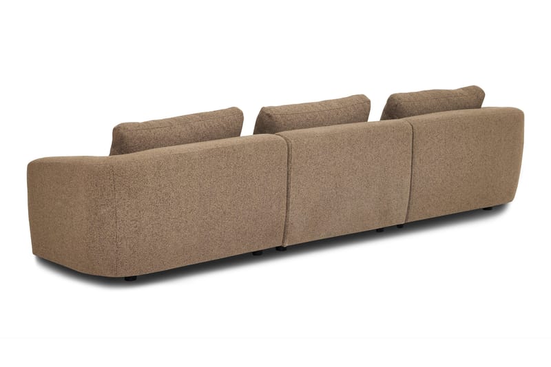 Milano 5-sits Rundad Vänstervänd L-soffa med Låg Rygg i Brun Boucle - Möbler - Vardagsrum - Soffor - Divansoffa & schäslong
