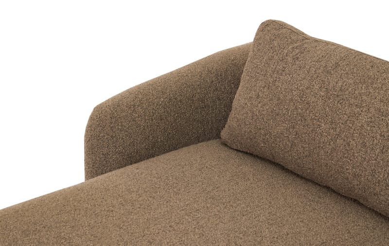 Milano 5-sits Rundad Vänstervänd L-soffa med Låg Rygg i Brun Boucle - Möbler - Vardagsrum - Soffor - Divansoffa & schäslong