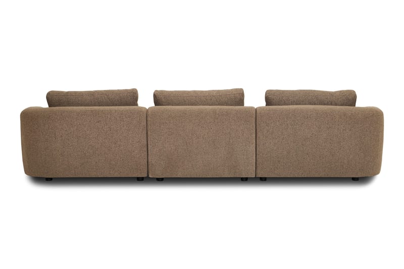 Milano 5-sits Rundad Vänstervänd L-soffa med Låg Rygg i Brun Boucle - Möbler - Vardagsrum - Soffor - Divansoffa & schäslong