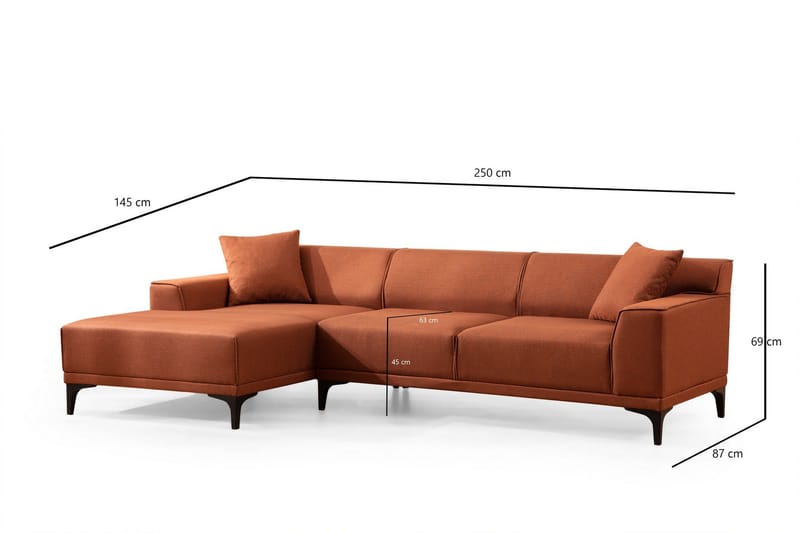 Mississauga Divansoffa 3-sits - Orange - Möbler - Vardagsrum - Soffor - Divansoffa & schäslong
