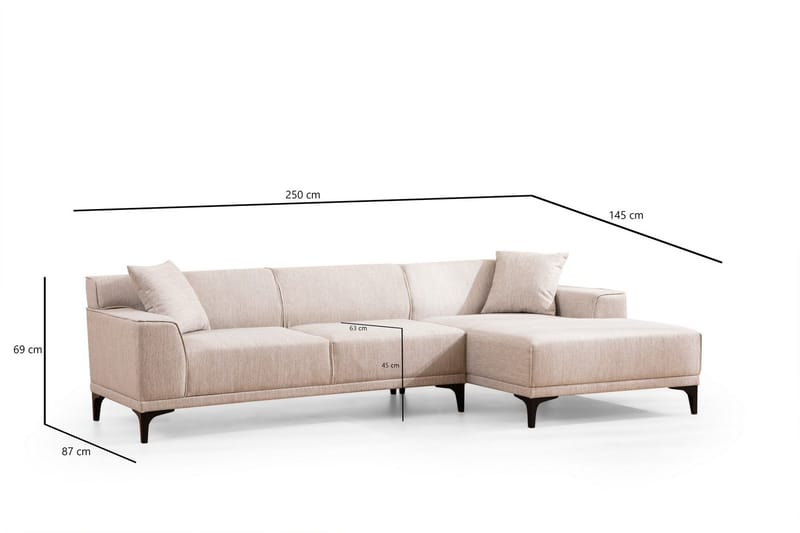 Mississauga Divansoffa 3-sits - Vit - Möbler - Vardagsrum - Soffor - Divansoffa & schäslong