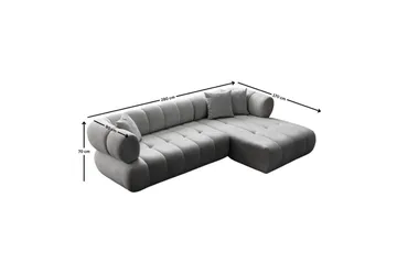 Mississauga Soffa med Divan 3-sits - Grå - Möbler - Vardagsrum - Soffor - Divansoffa & schäslong