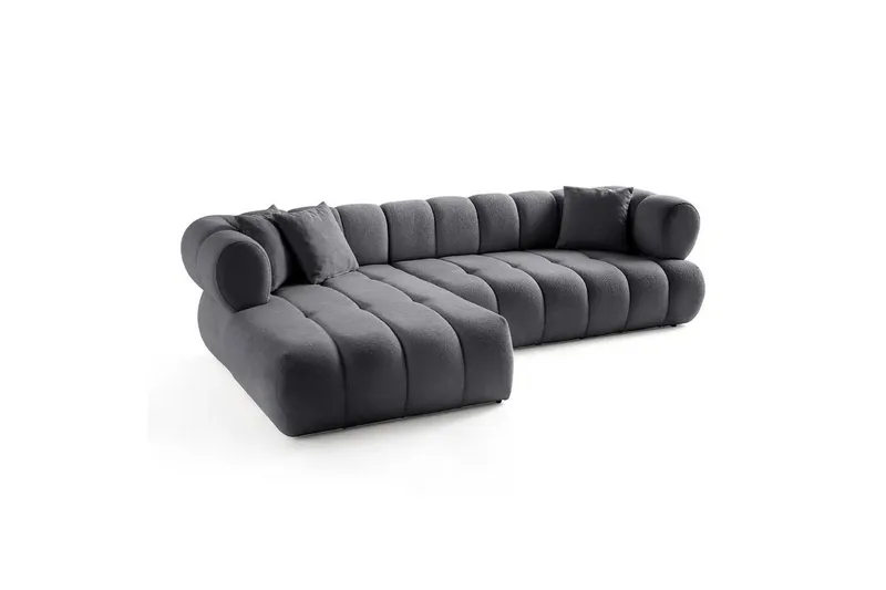 Mississauga Soffa med Divan 3-sits, Mörkgrå