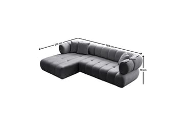 Mississauga Soffa med Divan 3-sits - Mörkgrå - Möbler - Vardagsrum - Soffor - Divansoffa & schäslong