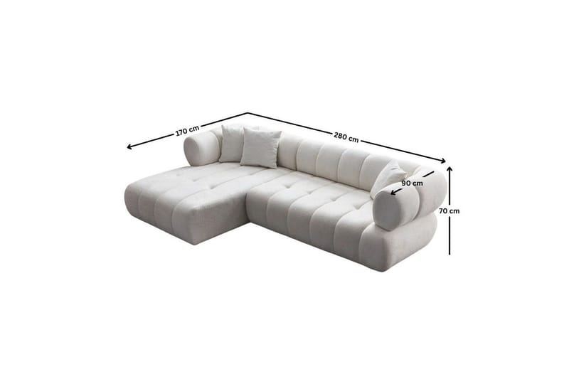 Mississauga Soffa med Divan 3-sits - Vit - Möbler - Vardagsrum - Soffor - Divansoffa & schäslong
