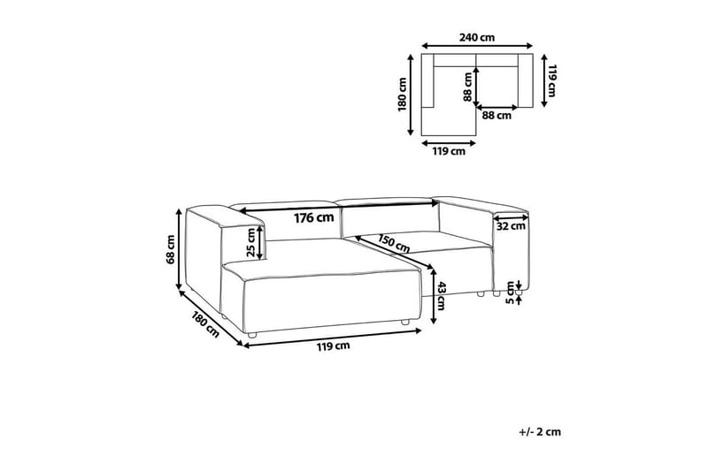 2-sits Hörnsoffa Aprica Högervänd - Högervänd - Möbler - Vardagsrum - Soffor - Modulsoffor - Komplett modulsoffa