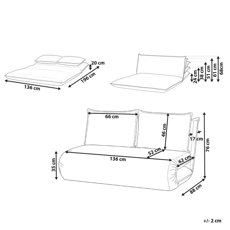 2-sits soffa Roros - Off-White - Möbler - Vardagsrum - Bäddsoffor - 2-sits bäddsoffa
