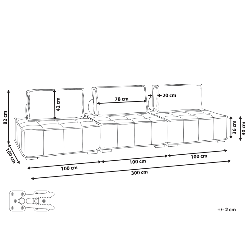 3-sits soffa Tibro - Off-White - Möbler - Vardagsrum - Soffor - Modulsoffor - Komplett modulsoffa